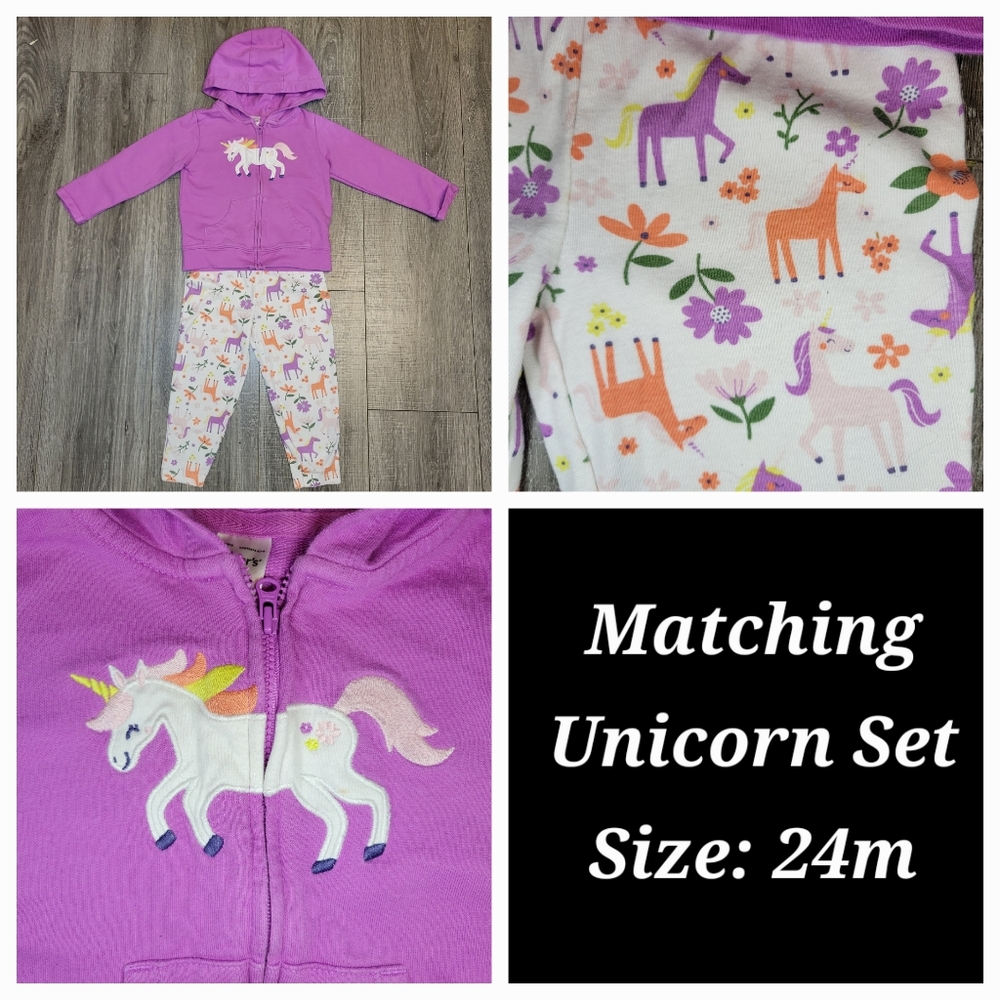 Unicorn Purple Hoodie and Leggings Set